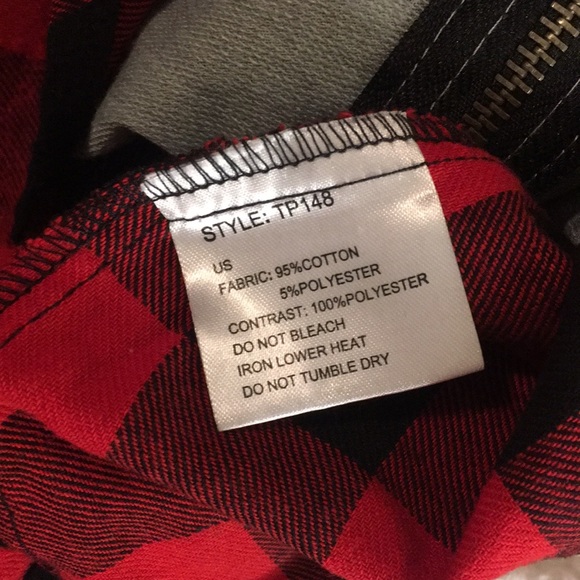 Buffaloplaid built in hoodie Shirt - Picture 7 of 8